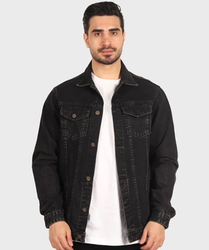 کت جین ذغالی ساده 0264