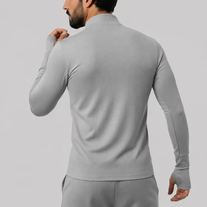 استرج نیم زیپ ورزشی مردانه نایک مدل VHD-Dri Fit-4K0978 طوسی روشن