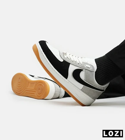 کفش مردانه و زنانه طوسی مشکی سفید NIKE AIR FORCE مدل 5345