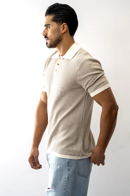 پلوشرت بافت آستین کوتاه مردانه