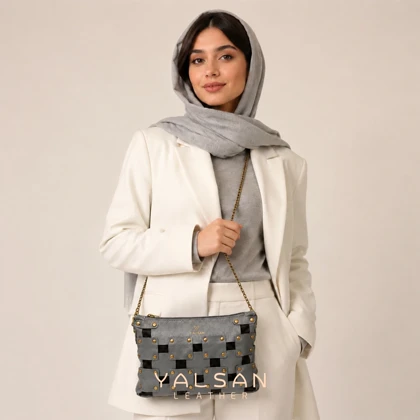 کیف دوشی و دستی زنانه چرم یلسان مدل کمند کد004-BS