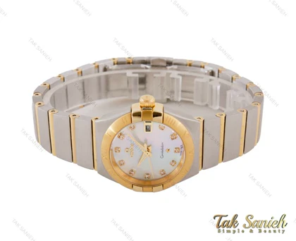 ساعت امگا کانسلیشن زنانه تقویم دار طلایی سیلور Omega-5070-L