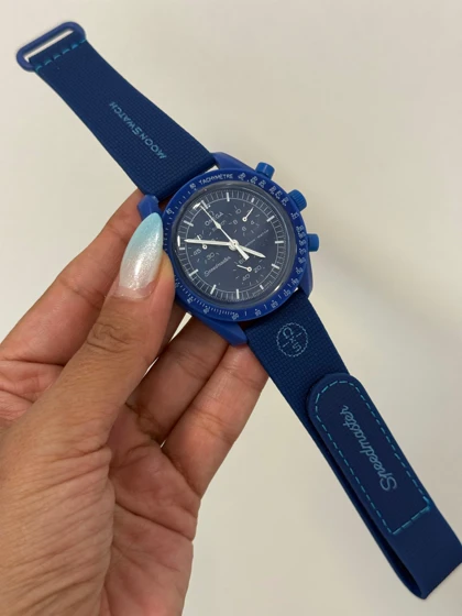 ساعت امگا سواچ نپتون کاربنی بند رابر Omega Swatch to Neptune