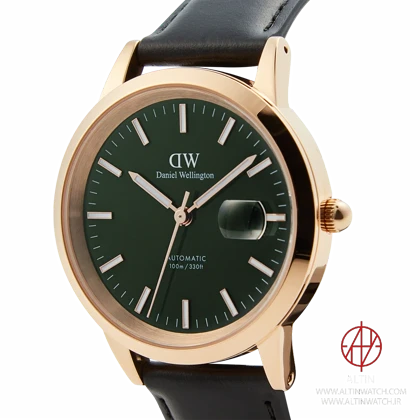 ساعت مچی اتوماتیک دنیل ولینگتون (Daniel Wellington) مدل DW00100757 (کالکشن آیکونیک، موتور ژاپنی، صفحه سبز، بند چرم مشکی)