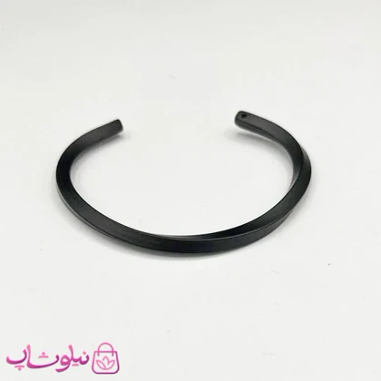 دستبند فلزی پیچ مردانه مدل مشکی مات کد 45