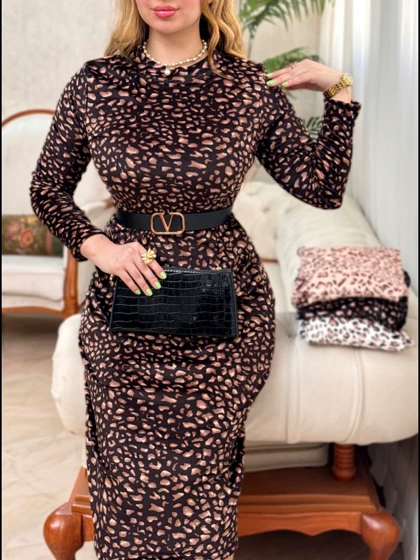 پیراهن مخمل پلنگی 3412