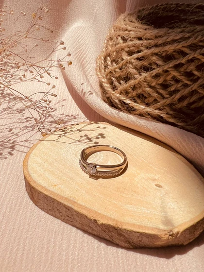 انگشتر نگینی دو ردیفه ژوپینگ