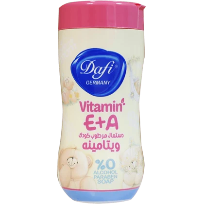 دستمال مرطوب کودک دافی مدل کمرباریک فاقد اسانس مناسب پوست حساس قوطی 315 گرم
