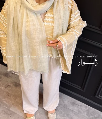شال نخ لینن نازک و لطیف