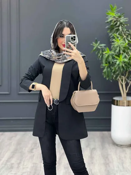 مانتو یقه آرشال جیب نما