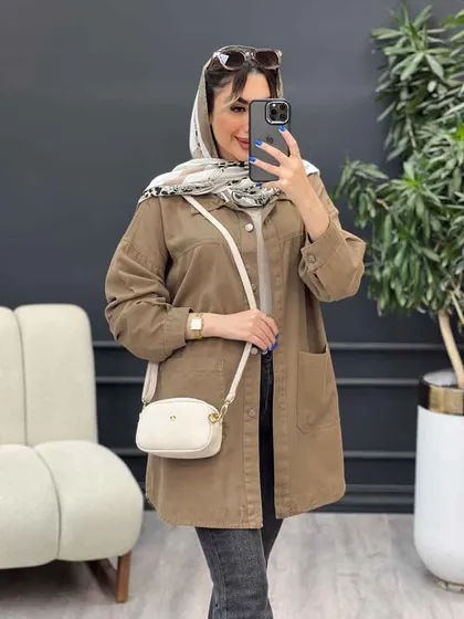مانتو دو جیب برش‌دار سرو