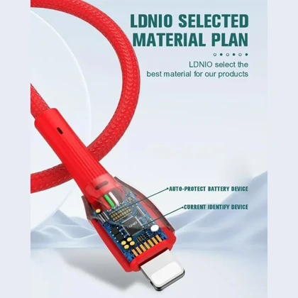 کابل آیفون لایتنینگ الدنیو LDNIO مدل LS661 توان 30 وات 1 متر