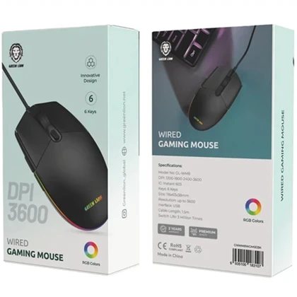 ماوس سیمی گیمینگ گرین لاین Green Lion مدل GL-WM8 با نور RGB