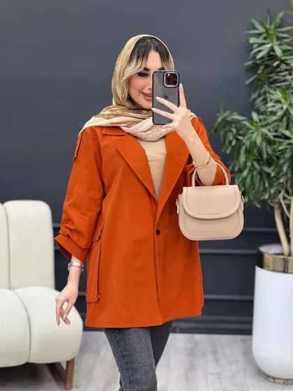 مانتو جیب پاکتی پشت دکمه