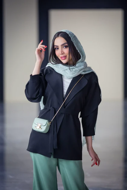 مانتو مازراتی لمه آستین شنل