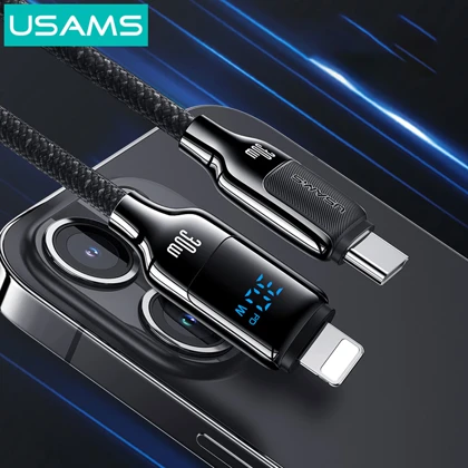 کابل شارژ تایپ سی به لایتنینگ یوسامز USAMS مدل SJ741 توان 30 وات 1.2 متر