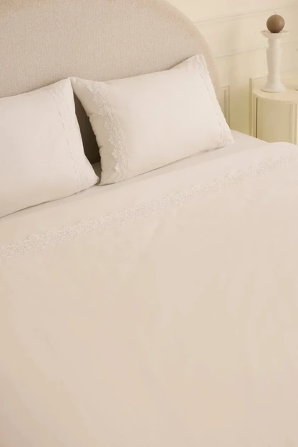 سرویس روتختی دو نفره Karaca Home مدل Lunelle پنبه‌ای - سفید