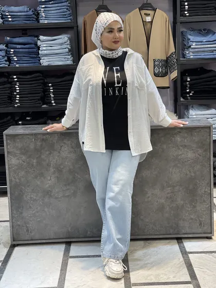 تیشرت لانگ طرحدار OVER کد 100199A