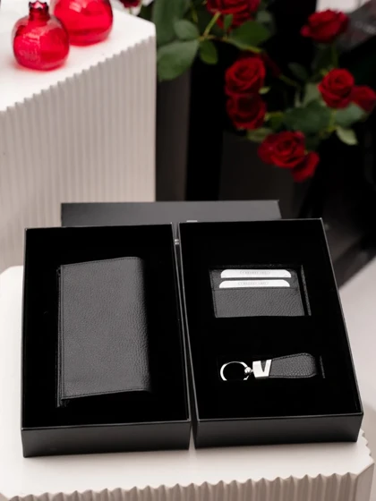 پک هدیه چرم طبیعی ( کیف پول - جا کارتی - جاکلیدی) a192