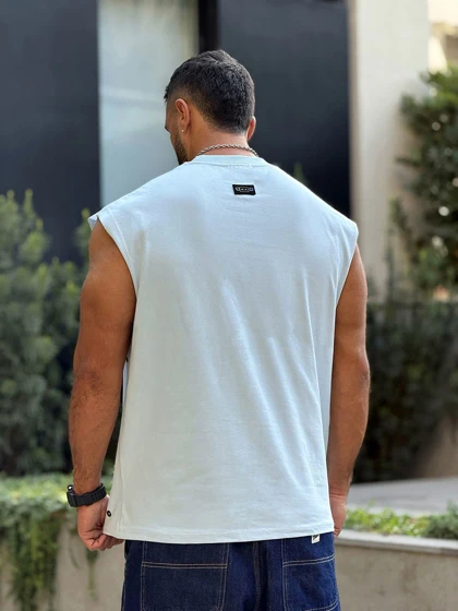 رکابی ورزشی وست پانچی آبی کمرنگ