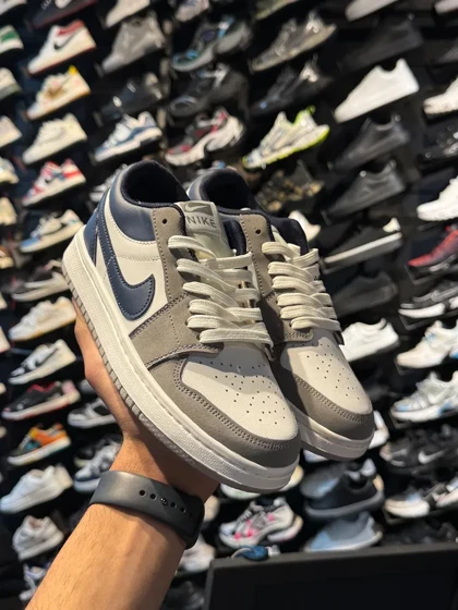 کتانی جردن وان زنانه طوسی سرمه ای