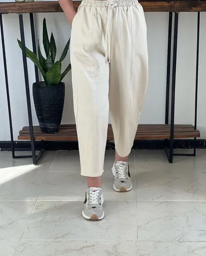 شلوار مام لینن زنانه کد 6515