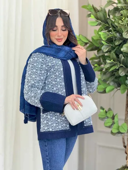 مانتو جین نواردوزی جیب سگک