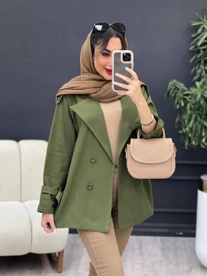 مانتو لینن چهار دکمه سرشانه پاگن
