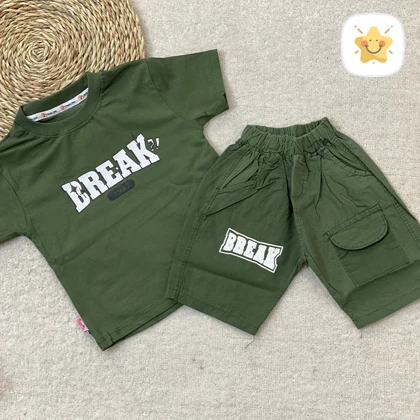 تیشرت شلوارک کتان پسرانه BREAK مناسب 1 تا 8 سال