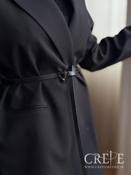 کت تک یقه انگلیسی کمردار