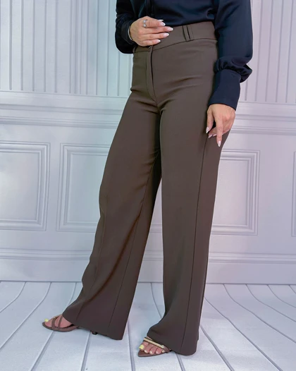 خرید شلوار کرپ مورگان قهوه ای بگ زنانه Women's Cream Morgan Crepe Pants کد 913500