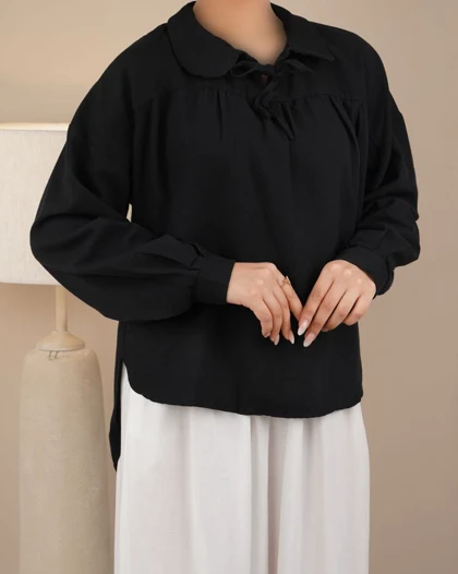 شومیز جلو بسته مشکی کد 29611