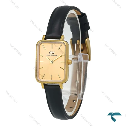 ساعت دنیل ولینگتون زنانه طلایی بند چرم مستطیلی DW-8309-L