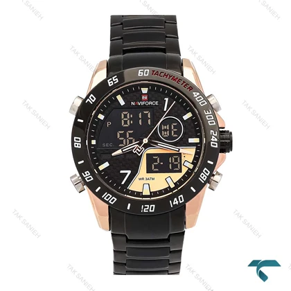 ساعت نیوی فورس NF9171 مردانه رزگلد مشکی NaviForce-7058-G