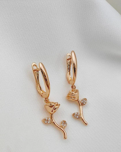 گوشواره گل رز ژوپینگ