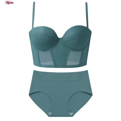 ست شورت و سوتین زنانه ماییلدا مدل لانگ لاین فنردار بند متحرک کد 5480-028