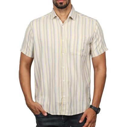 پیراهن آستین کوتاه مردانه کنفی سیزر مدل 152111011