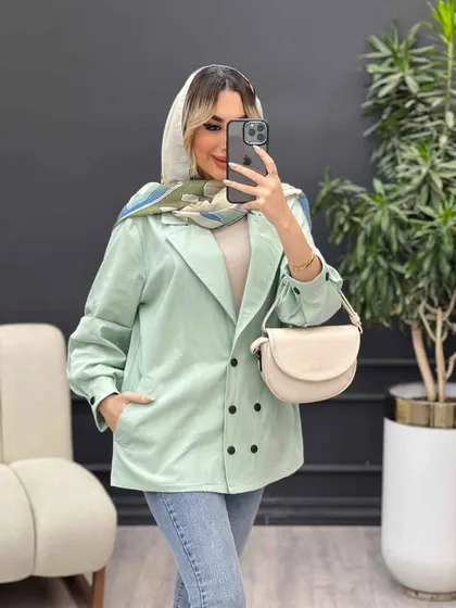 مانتو لینن شش دکمه