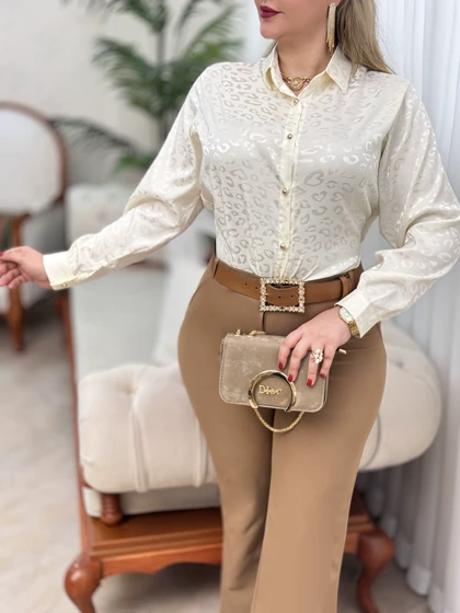 شومیز ساتن پلنگی 2865