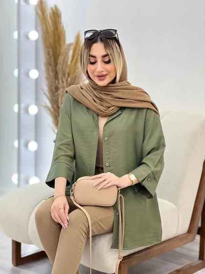 مانتو جلو دکمه بغل چاک