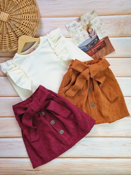 شومیز دامن دخترانه کبریتی