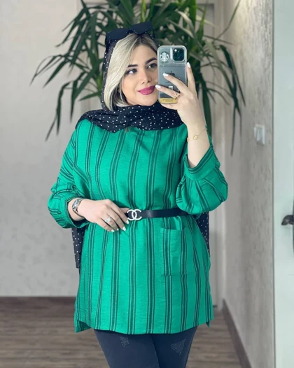 مانتو تونیک راه راه کد 50150