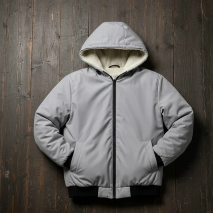 کاپشن ضدآب داخل خزتدی-طوسی ویژه