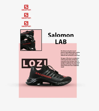 کفش کتانی مردانه و زنانه مشکی قرمز سالومون Salomon LAB