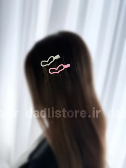 گیره مو انبری قلب شمعی بسته 2 عددی