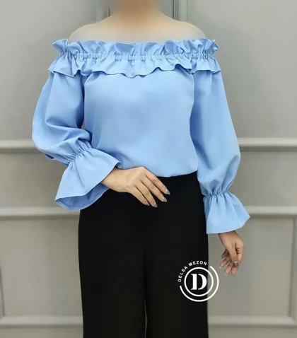 شومیز نیلای 3011