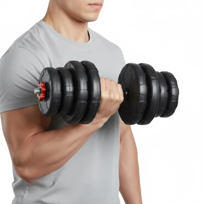 دمبل گرد قابل تنظیم 16 کیلوگرم رادیس فیت مدل DVP16-Mix1-one handle