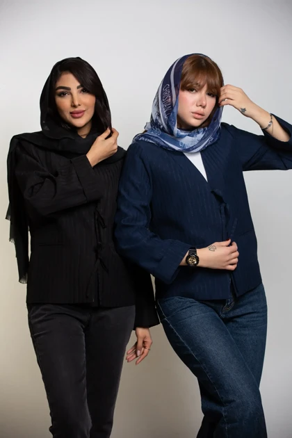 کت زنانه پاپیونی استریپ