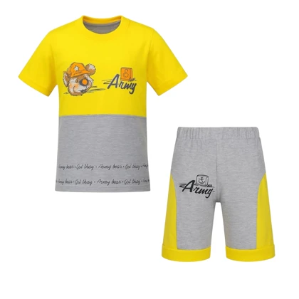 ست تیشرت آستین کوتاه و شلوارک راحتی پسرانه مدل PJ1201