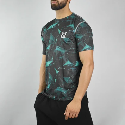 تیشرت ورزشی مردانه آندر آرمور مدل GMS-Heat Gear-3G1287 آبی روشن